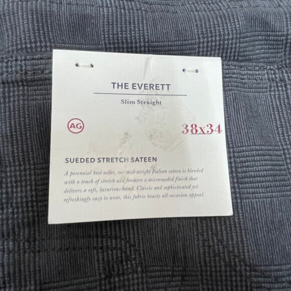 AG Adriano Goldschmied The Everett Slim Straight Gray Plaid Pants Men's 38 x 34 - Picture 4 of 9